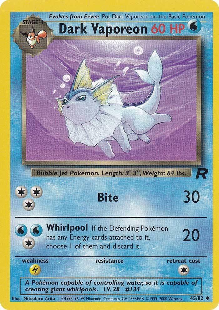 45, Lightning[×2], Normal, Team Rocket Unlimited, Uncommon, Water Dark Vaporeon (45/82) [Team Rocket Unlimited] - Trading Card World