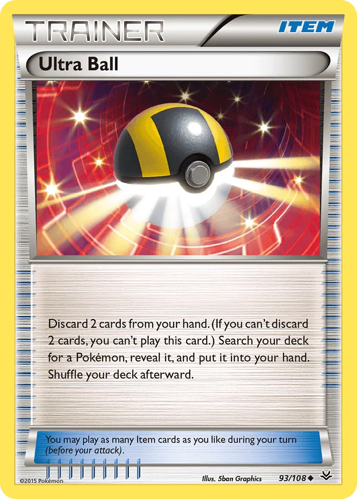 93, Item, Normal, Reverse Holofoil, Uncommon, XY: Roaring Skies Ultra Ball (93/108) [XY: Roaring Skies] - Trading Card World