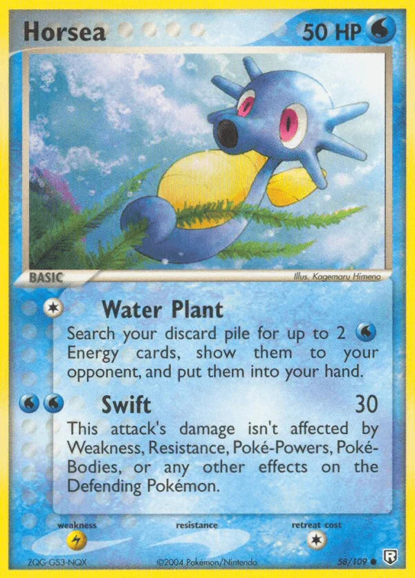 58, Common, EX: Team Rocket Returns, Lightning[×2], Normal, Water Horsea (58/109) [EX: Team Rocket Returns] - Trading Card World