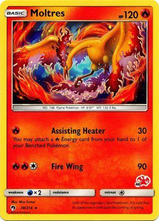 38, Battle Academy 2020, Fire, Normal, Promo, Water[×2] Moltres (38/214) (Charizard Stamp #46) [Battle Academy 2020] - Trading Card World