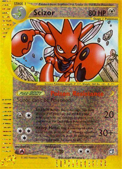Box Topper, Fire[×2], Metal, Promo, Reverse Holofoil Scizor (7/12) [Box Topper] - Trading Card World