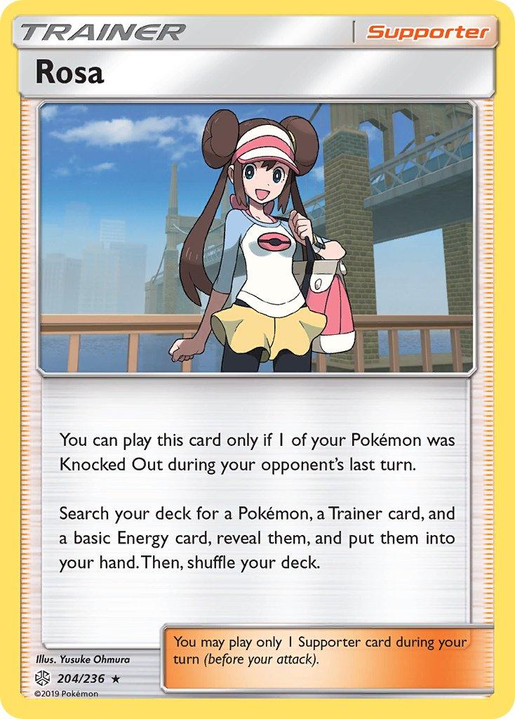 204, Normal, Rare, Sun & Moon: Cosmic Eclipse, Supporter Rosa (204/236) (Theme Deck Exclusive) [Sun & Moon: Cosmic Eclipse] - Trading Card World