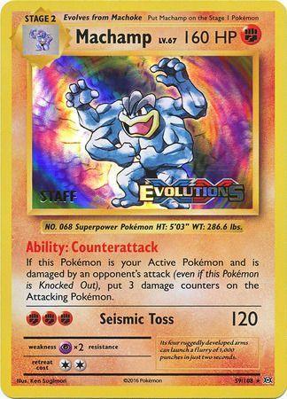 59, Fighting, Holofoil, Promo, Psychic[×2], XY: Black Star Promos Machamp (59/108) (XY Evolutions Staff Prerelease) [XY: Black Star Promos] - Trading Card World