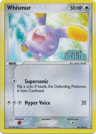 69, Colorless, Common, EX: Crystal Guardians, Fighting[×2], Reverse Holofoil Whismur (69/100) (Stamped) [EX: Crystal Guardians] - Trading Card World