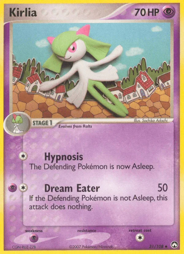 31, EX: Power Keepers, Normal, Psychic, Psychic[×2], Uncommon Kirlia (31/108) [EX: Power Keepers] - Trading Card World