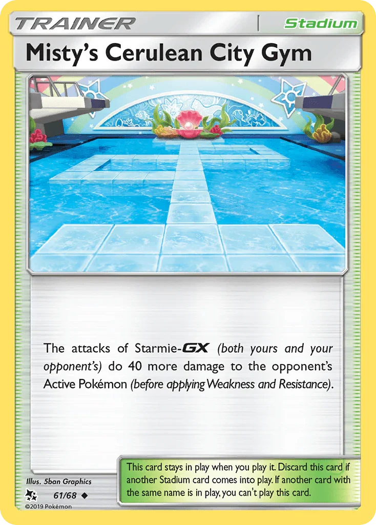 61, Normal, Reverse Holofoil, Stadium, Sun & Moon: Hidden Fates, Uncommon Misty's Cerulean City Gym (61/68) [Sun & Moon: Hidden Fates] - Trading Card World