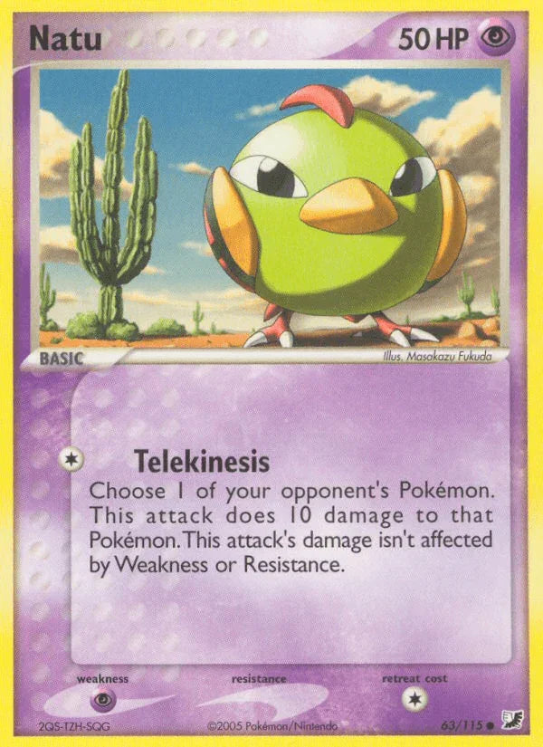 63, Common, EX: Unseen Forces, Normal, Psychic, Psychic[×2] Natu (63/115) [EX: Unseen Forces] - Trading Card World