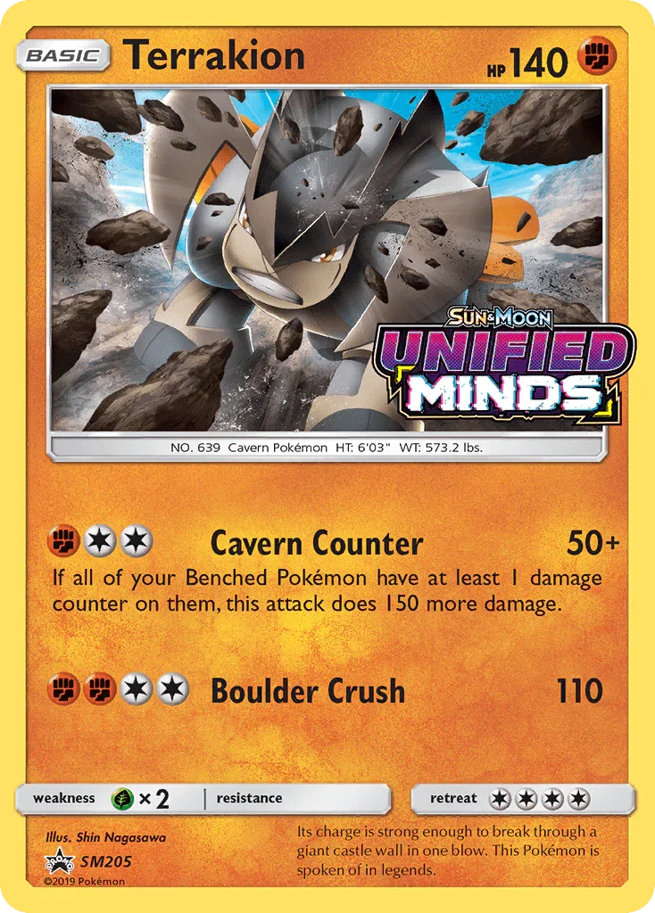 Black Star Promo, Fighting, Grass[×2], Holofoil, SM205, Sun & Moon: Black Star Promos Terrakion (SM205) [Sun & Moon: Black Star Promos] - Trading Card World