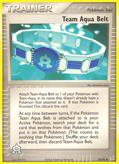 76, EX: Team Magma vs Team Aqua, Item, Normal, Reverse Holofoil, Uncommon Team Aqua Belt (76/95) [EX: Team Magma vs Team Aqua] - Trading Card World