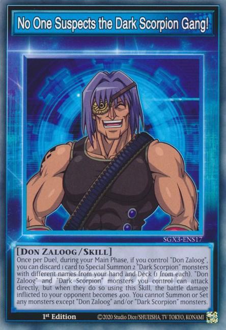 1st Edition, Common, Skill, Speed Duel GX: Duelists of Shadows No One Suspects the Dark Scorpion Gang! [SGX3-ENS17] Common - Trading Card World