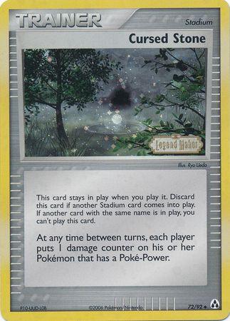 72, EX: Legend Maker, Reverse Holofoil, Stadium, Uncommon Cursed Stone (72/92) (Stamped) [EX: Legend Maker] - Trading Card World