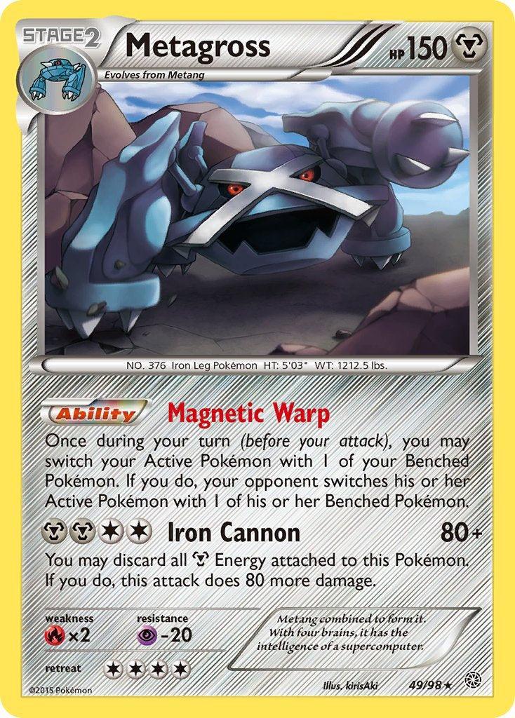 49, Fire[×2], Holo Rare, Holofoil, Metal, Psychic[-20], XY: Ancient Origins Metagross (49/98) (Theme Deck Exclusive) [XY: Ancient Origins] - Trading Card World