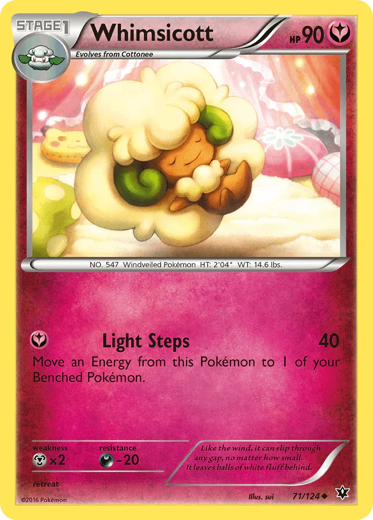 71, Darkness[-20], Fairy, Metal[×2], Normal, Reverse Holofoil, Uncommon, XY: Fates Collide Whimsicott (71/124) [XY: Fates Collide] - Trading Card World