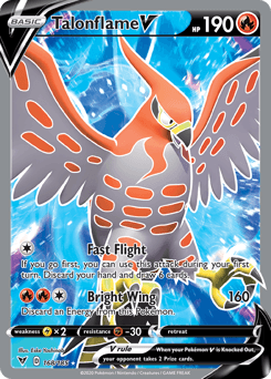 168, Fighting[-30], Fire, Holofoil, Lightning[×2], Sword & Shield: Vivid Voltage, Ultra Rare Talonflame V (168/185) [Sword & Shield: Vivid Voltage] - Trading Card World