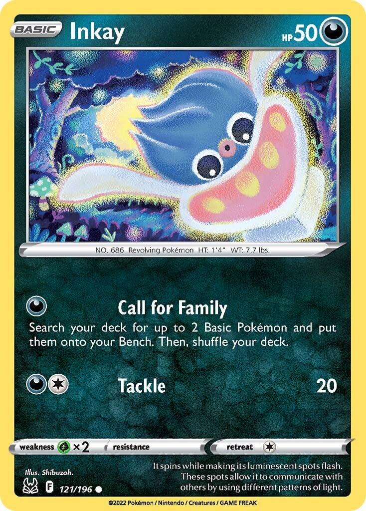 121, Common, Darkness, Grass [x2], Normal, Reverse Holofoil, Sword & Shield: Lost Origin Inkay (121/196) [Sword & Shield: Lost Origin] - Trading Card World