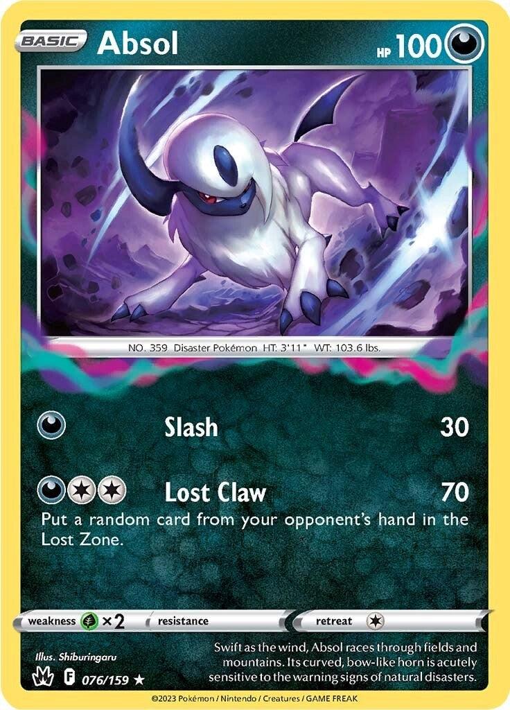 076, Darkness, Grass [x2], Holo Rare, Holofoil, Reverse Holofoil, Sword & Shield: Crown Zenith Absol (076/159) [Sword & Shield: Crown Zenith] - Trading Card World