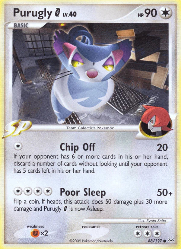 88, Colorless, Common, Fighting[×2], Normal, Platinum: Base Set, Reverse Holofoil Purugly G (88/127) [Platinum: Base Set] - Trading Card World