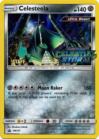 Colorless, Fighting[-20], Holofoil, Lightning[×2], Promo, SM131, Sun & Moon: Black Star Promos Celesteela (SM131) (Staff Prerelease Promo) [Sun & Moon: Black Star Promos] - Trading Card World