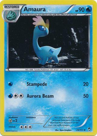 25, Holofoil, Metal[×2], Promo, Water, XY: Furious Fists Amaura (25/111) (Cosmos Holo) [XY: Furious Fists] - Trading Card World