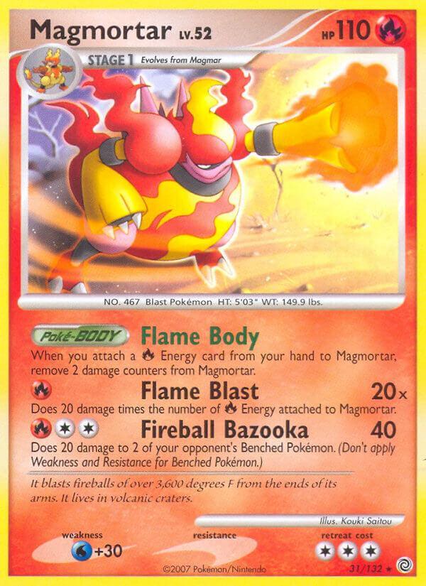 31, Diamond & Pearl: Secret Wonders, Fire, Holofoil, Normal, Rare, Water[+30] Magmortar (31/132) (Theme Deck Exclusive) [Diamond & Pearl: Secret Wonders] - Trading Card World