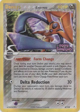 EX: Holon Phantoms, Holo Rare, Metal, Psychic[×2], Reverse Holofoil Deoxys (4/110) (Delta Species) (Stamped) [EX: Holon Phantoms] - Trading Card World