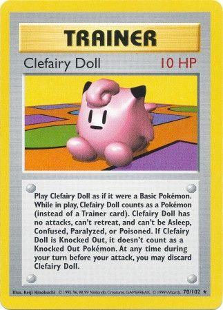 70, Base Set Shadowless Unlimited, Normal, Rare, Trainer Clefairy Doll (70/102) [Base Set Shadowless Unlimited] - Trading Card World