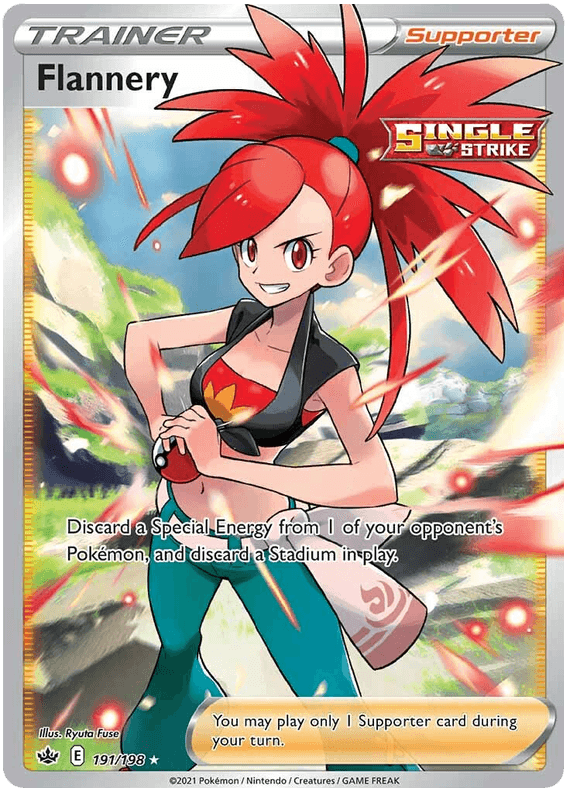 191, Holofoil, Supporter, Sword & Shield: Chilling Reign, Ultra Rare Flannery (191/198) [Sword & Shield: Chilling Reign] - Trading Card World