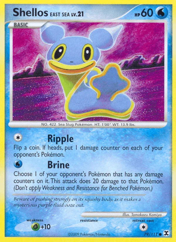 79, Common, Grass[+10], Normal, Platinum: Rising Rivals, Reverse Holofoil, Water Shellos East Sea (79/111) [Platinum: Rising Rivals] - Trading Card World