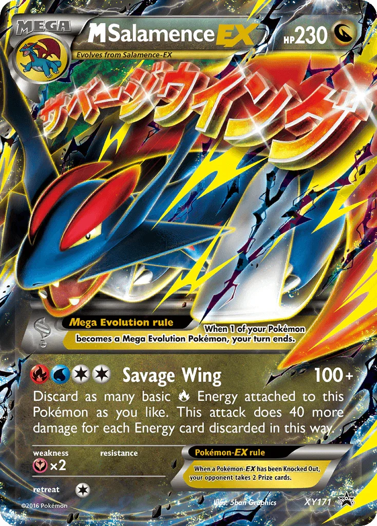 Dragon, Fairy[×2], Holofoil, Promo, XY171, XY: Black Star Promos M Salamence EX (XY171) [XY: Black Star Promos] - Trading Card World