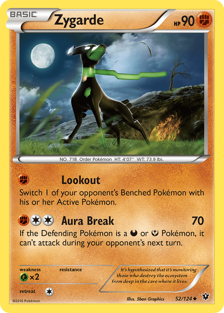 52, Fighting, Grass[×2], Normal, Reverse Holofoil, Uncommon, XY: Fates Collide Zygarde (52/124) [XY: Fates Collide] - Trading Card World