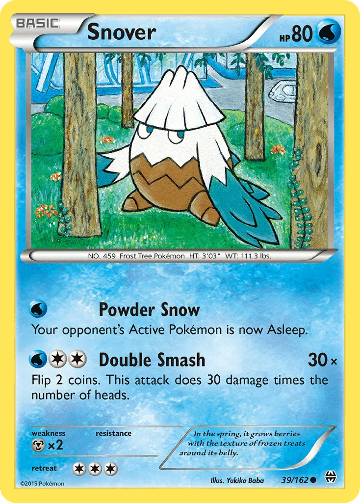 39, Common, Metal[×2], Normal, Reverse Holofoil, Water, XY: BREAKthrough Snover (39/162) [XY: BREAKthrough] - Trading Card World