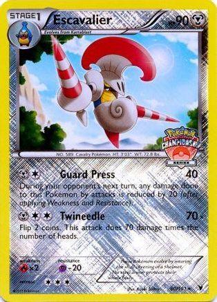 80, Black & White: Noble Victories, Fire[×2], Metal, Promo, Psychic[-20], Reverse Holofoil Escavalier (80/101) (Championship Promo) [Black & White: Noble Victories] - Trading Card World