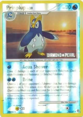 58, Burger King Promos: 2008 Collection, Holofoil, Lightning[+20], noPrice, Promo, Reverse Holofoil, Water Prinplup (58/130) [Burger King Promos: 2008 Collection] - Trading Card World