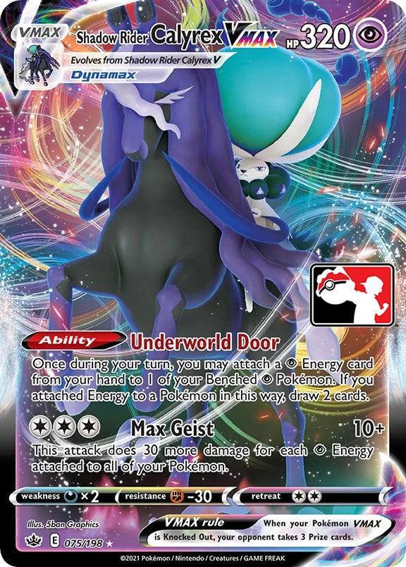 075, Darkness[×2], Fighting[-30], Holofoil, Prize Pack Series One, Psychic, Ultra Rare Shadow Rider Calyrex VMAX (075/198) [Prize Pack Series One] - Trading Card World