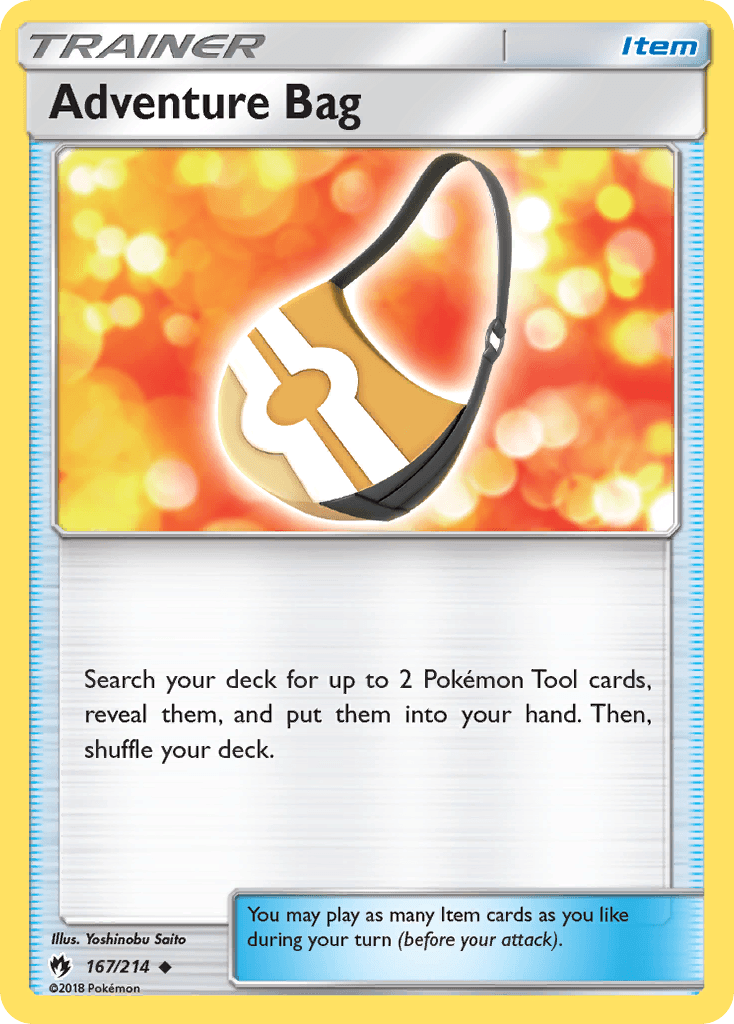 167, Item, Normal, Reverse Holofoil, Sun & Moon: Lost Thunder, Uncommon Adventure Bag (167/214) [Sun & Moon: Lost Thunder] - Trading Card World