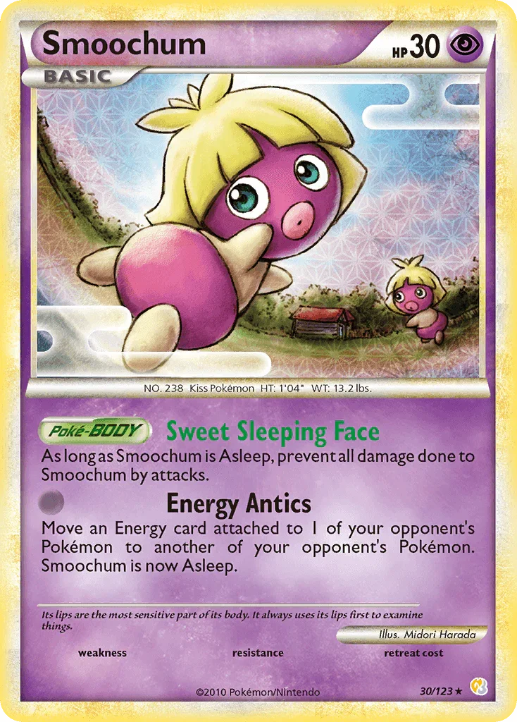 30, HeartGold & SoulSilver: Base Set, Normal, Psychic, Rare, Reverse Holofoil Smoochum (30/123) [HeartGold & SoulSilver: Base Set] - Trading Card World