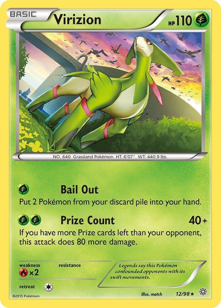 12, Fire[×2], Grass, Normal, Rare, XY: Ancient Origins Virizion (12/98) (Theme Deck Exclusive) [XY: Ancient Origins] - Trading Card World