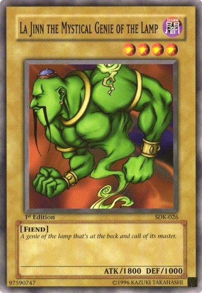 1st Edition, Common, Dark, Fiend, Normal Monster, Starter Deck: Kaiba, Unlimited La Jinn the Mystical Genie of the Lamp [SDK-026] Common - Trading Card World