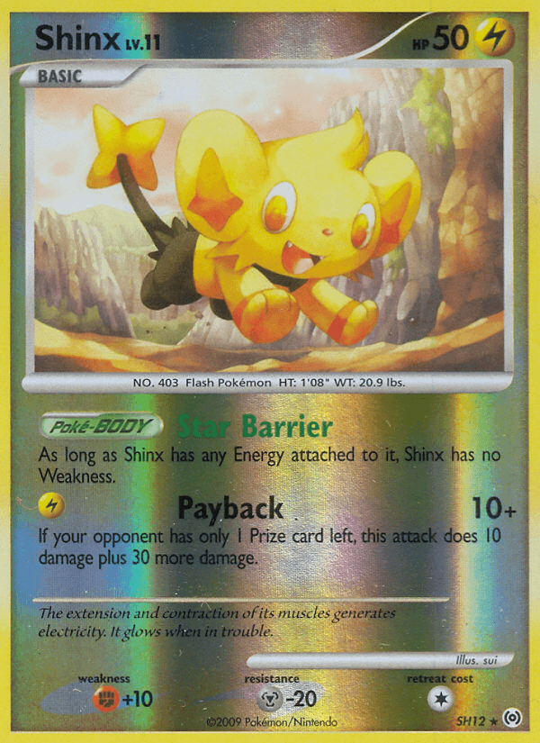 Fighting[+10], Holofoil, Lightning, Metal[-20], Platinum: Arceus, Reverse Holofoil, SH12, Ultra Rare Shinx (SH12) [Platinum: Arceus] - Trading Card World