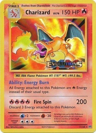 11, Fighting[-20], Fire, Holofoil, Promo, Water[×2], XY: Black Star Promos Charizard (11/108) (XY Evolutions Prerelease) [XY: Black Star Promos] - Trading Card World