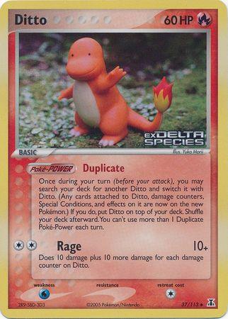 37, EX: Delta Species, Fire, Reverse Holofoil, Uncommon, Water[×2] Ditto (37/113) (Stamped) [EX: Delta Species] - Trading Card World