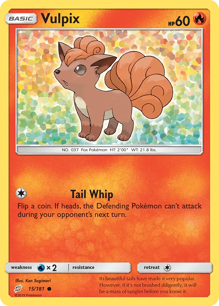 15, Common, Fire, Normal, Reverse Holofoil, Sun & Moon: Team Up, Water[×2] Vulpix (15/181) [Sun & Moon: Team Up] - Trading Card World