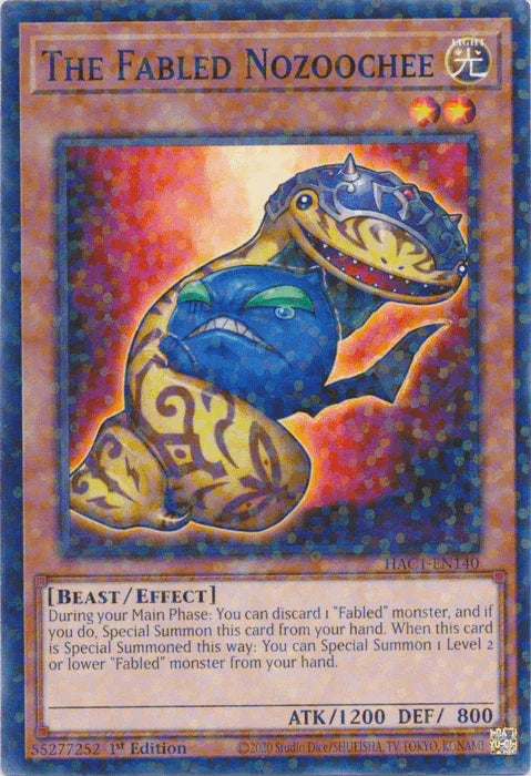 1st Edition, Beast, Common, Effect Monster, Hidden Arsenal: Chapter 1, Light The Fabled Nozoochee (Duel Terminal) [HAC1-EN140] Common - Trading Card World