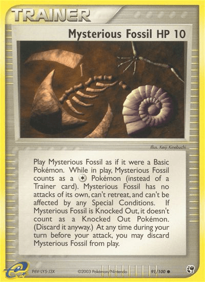 91, Common, EX: Sandstorm, Item, Normal, Reverse Holofoil Mysterious Fossil (91/100) [EX: Sandstorm] - Trading Card World