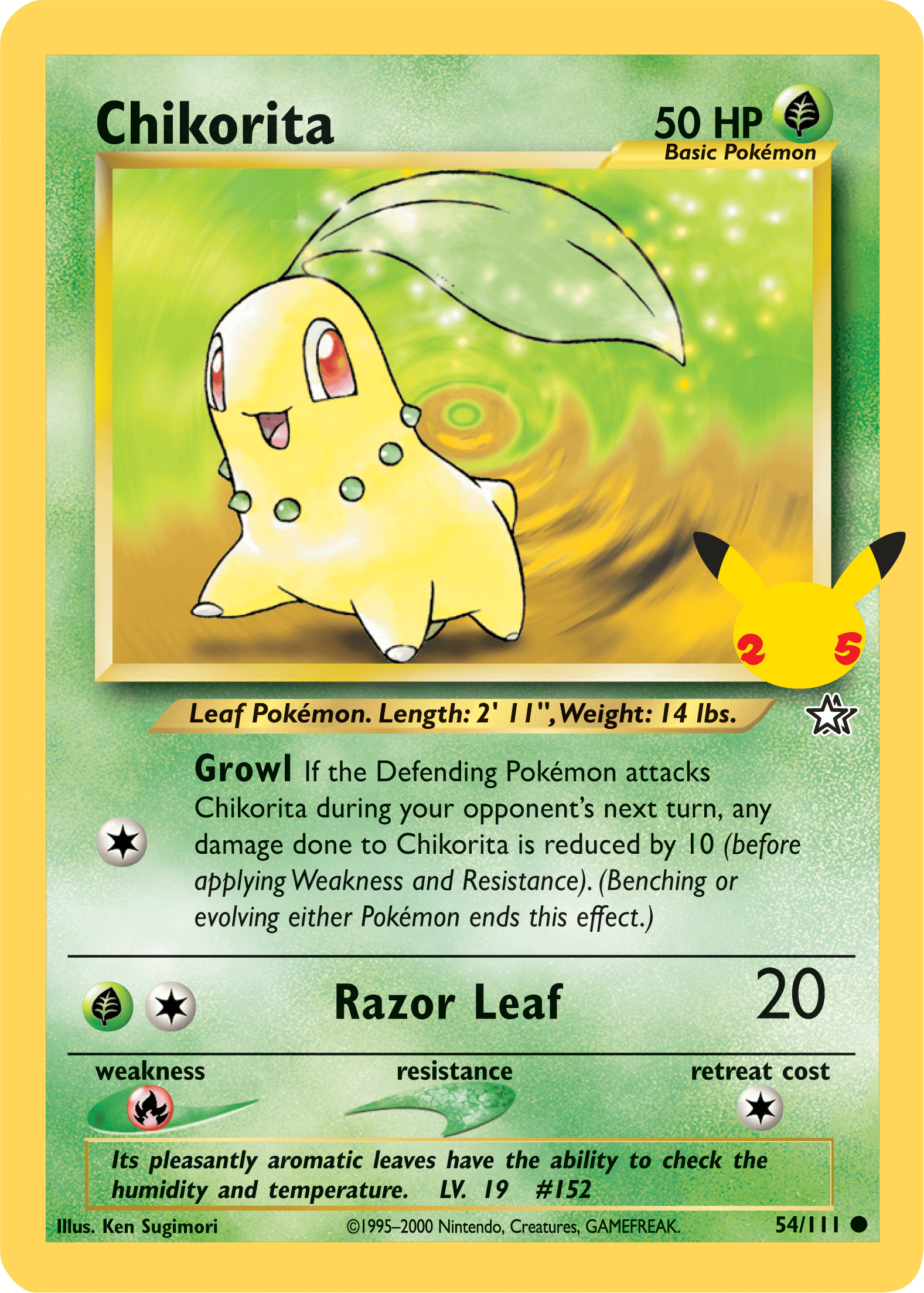 54, Fire, First Partner Pack, Grass, Normal, Promo Chikorita (54/111) [First Partner Pack] - Trading Card World