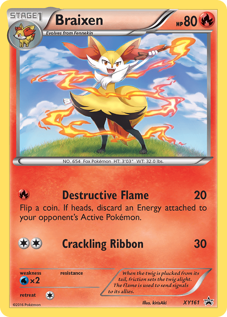Fire, Holofoil, Promo, Water[×2], XY161, XY: Black Star Promos Braixen (XY161) [XY: Black Star Promos] - Trading Card World