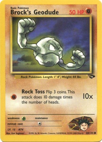 68, Common, Fighting, Grass[×2], Gym Challenge Unlimited, Normal Brock's Geodude (68/132) [Gym Challenge Unlimited] - Trading Card World