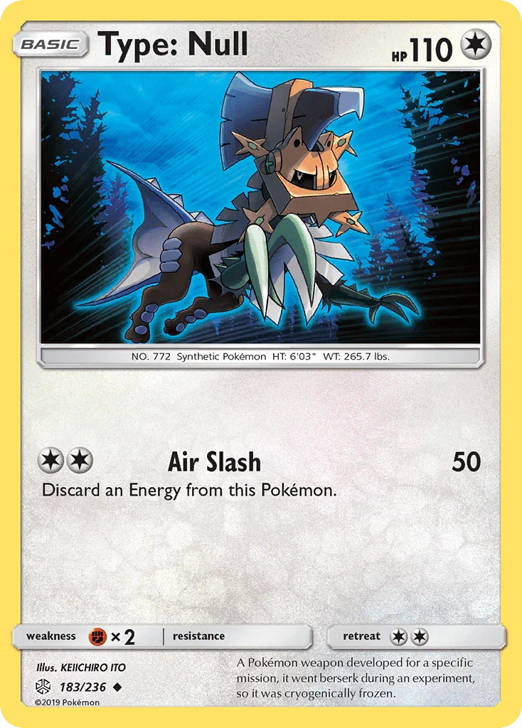 183, Colorless, Fighting[×2], Normal, Reverse Holofoil, Sun & Moon: Cosmic Eclipse, Uncommon Type: Null (183/236) [Sun & Moon: Cosmic Eclipse] - Trading Card World