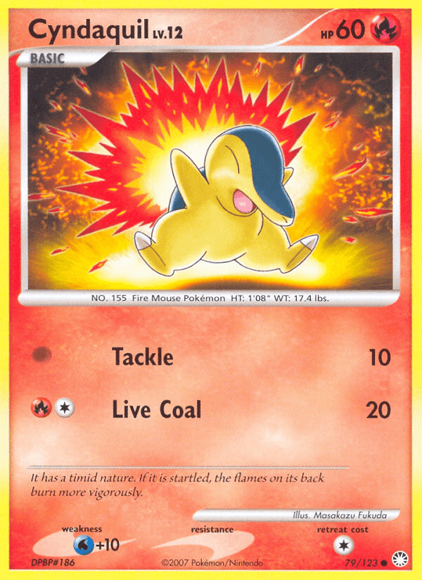 79, Common, Diamond & Pearl: Mysterious Treasures, Fire, Normal, Reverse Holofoil, Water[+10] Cyndaquil (79/123) [Diamond & Pearl: Mysterious Treasures] - Trading Card World