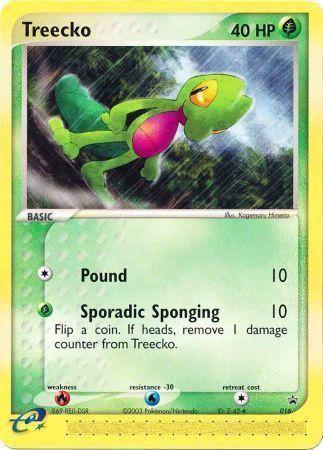 016, Fire[×2], Grass, Nintendo: Black Star Promos, Normal, Promo, Water[-30] Treecko (016) (Non-Holo) [Nintendo: Black Star Promos] - Trading Card World